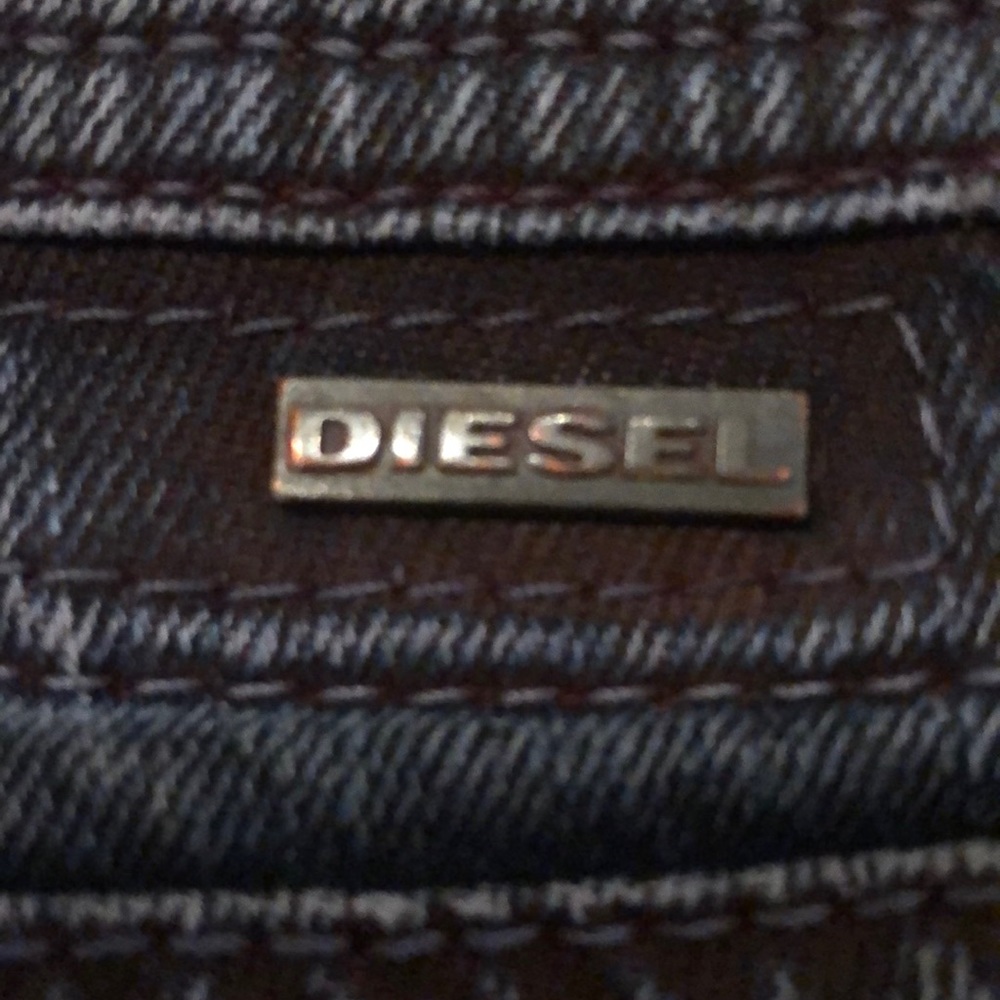DIESEL jeans,blue denim w red under-dye